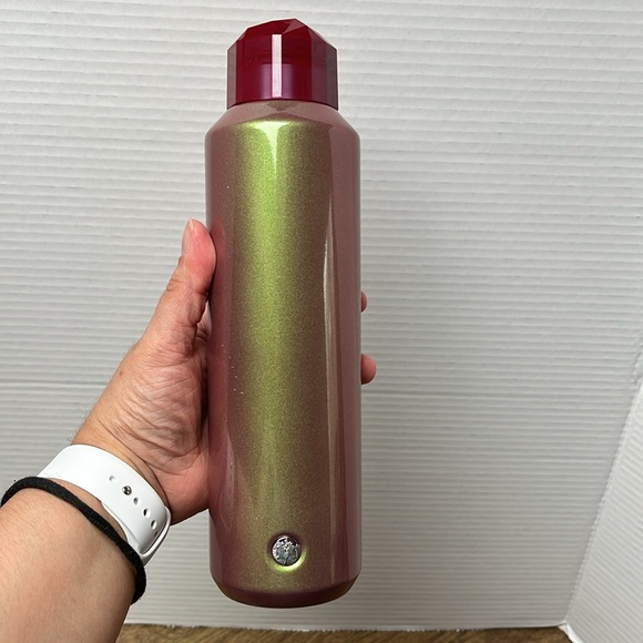 Starbucks Iridescent Shimmer Water Bottle Cup Stainless Tumbler Jeweled Top 2022 - Picture 4 of 12